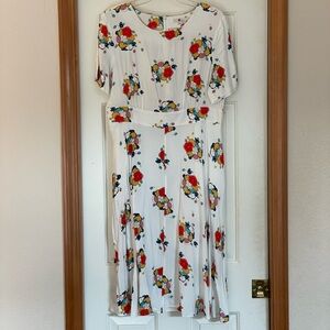 Boden Ruth ivory midi dress EUC
